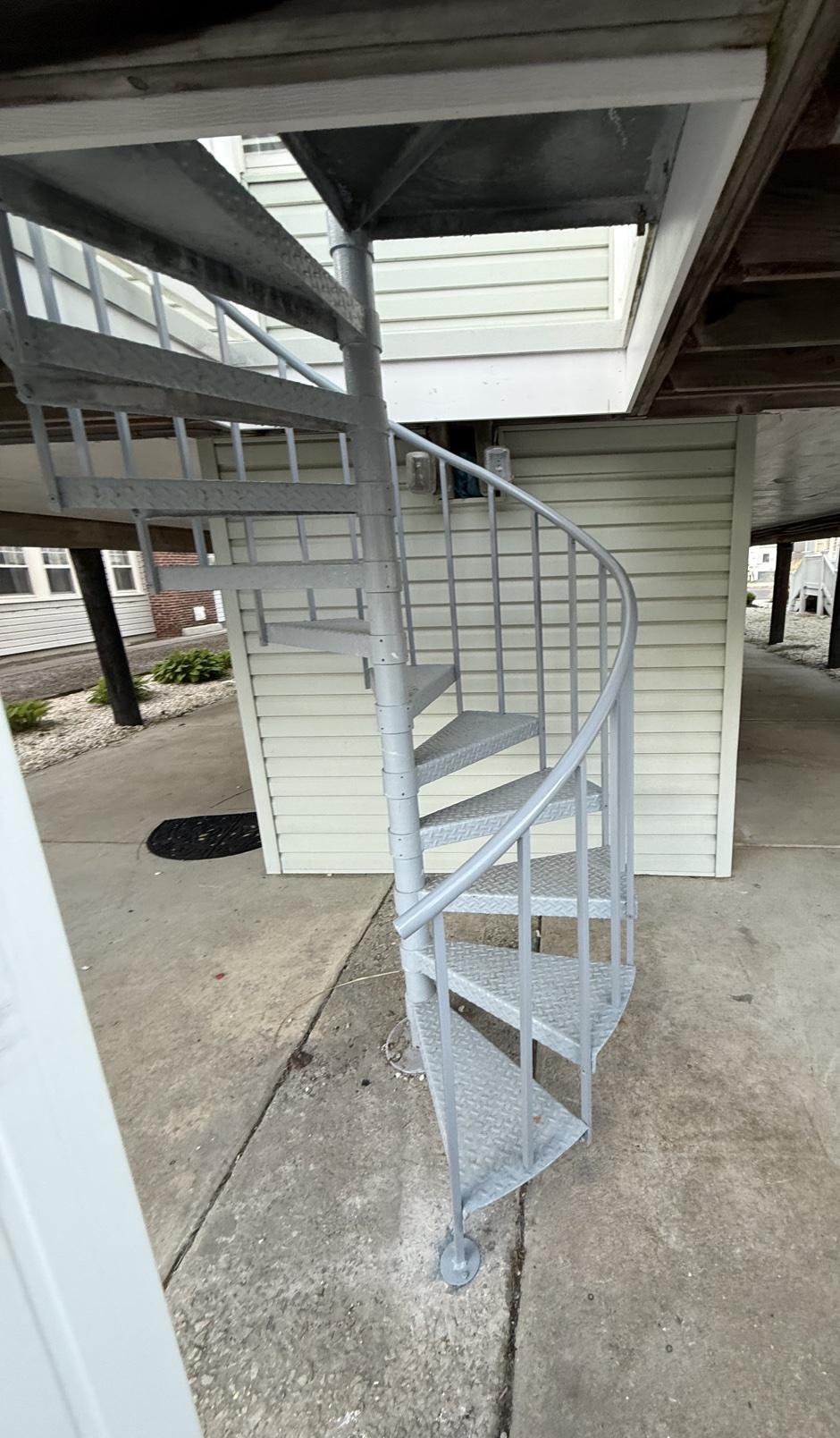 Custom galvanized spiral staircase and railing